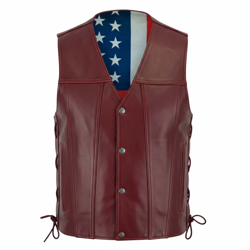 Honor Men's Genuine Leather Motorcycle Vest