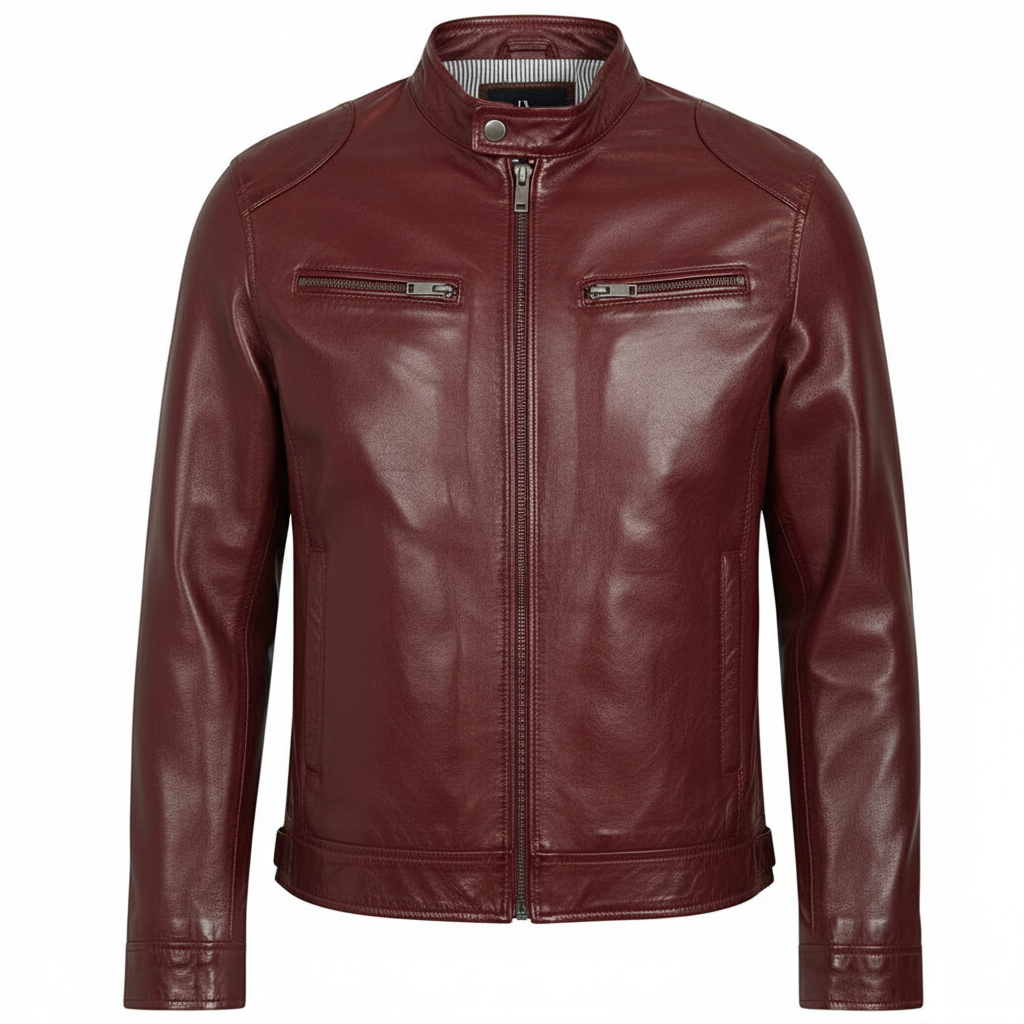 Men's Brown Genuine Leather Motorcycle Jacket – Timeless Style