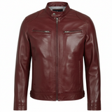 Men's Brown Genuine Leather Motorcycle Jacket – Timeless Style
