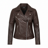 Women's Finest Genuine Black Leather Motorcycle Jacket
