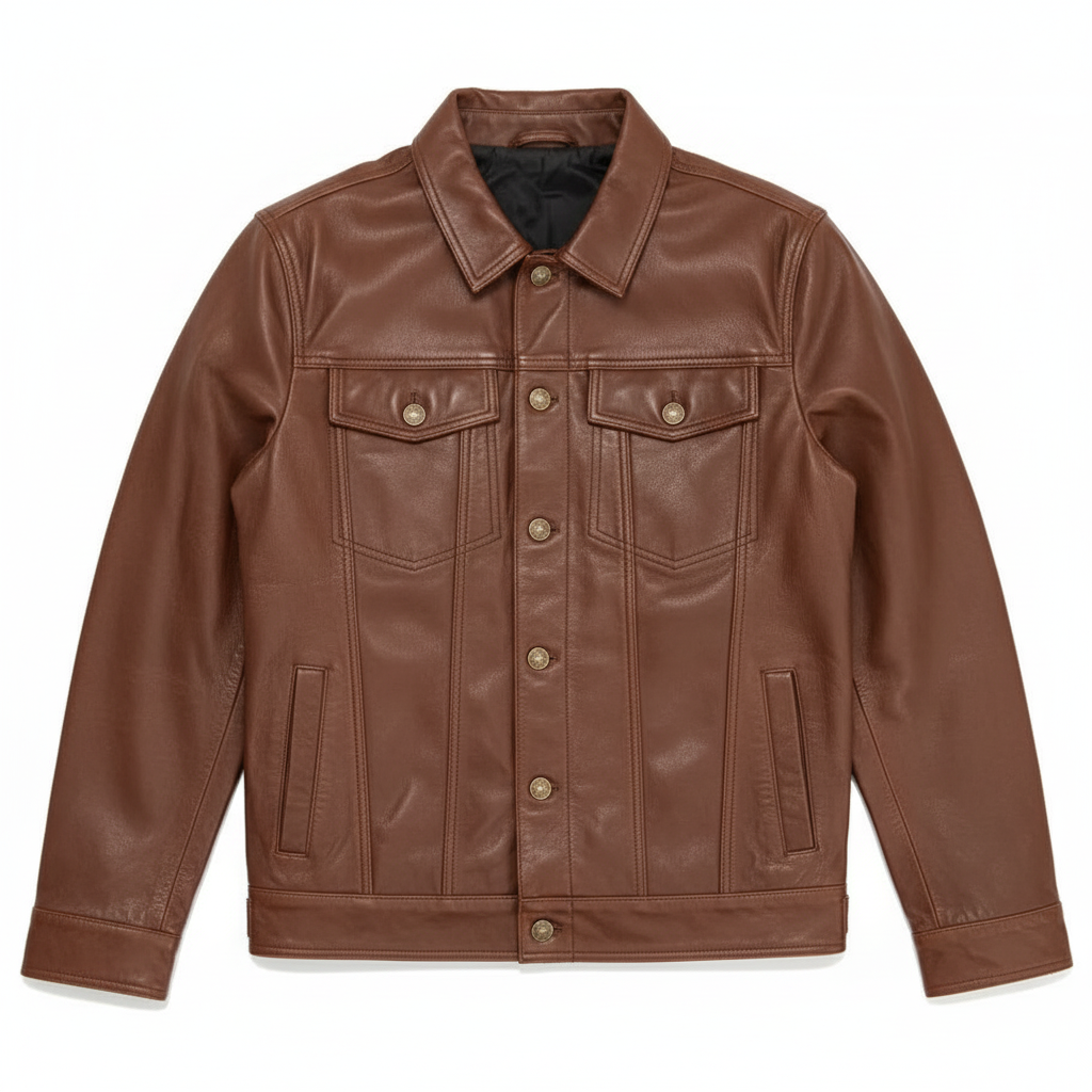 Black Leather Jacket – Full-Grain Goat Leather Men's Jacket