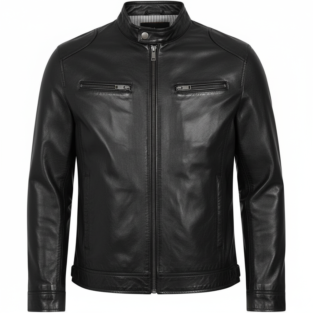 Men's Brown Genuine Leather Motorcycle Jacket – Timeless Style