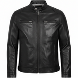 Men's Brown Genuine Leather Motorcycle Jacket – Timeless Style