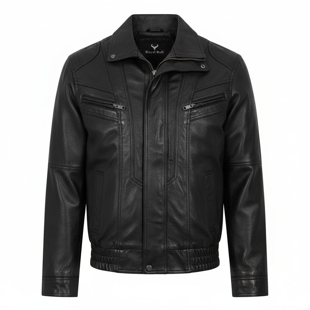 Men's Tan Brown Genuine Leather Motorcycle Jacket – Bomber Fit