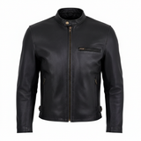 Brown Leather Motorcycle Jacket – All-Season Riding Jacket with Armor Pockets