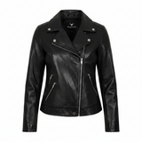 Women's White Genuine Leather Motorcycle Jacket