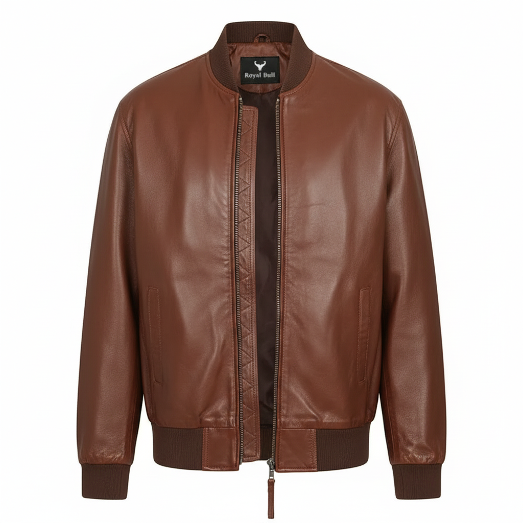 Men's Black Genuine Leather Bomber Jacket – Modern Edge
