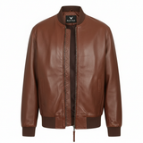 Men's Black Genuine Leather Bomber Jacket – Modern Edge
