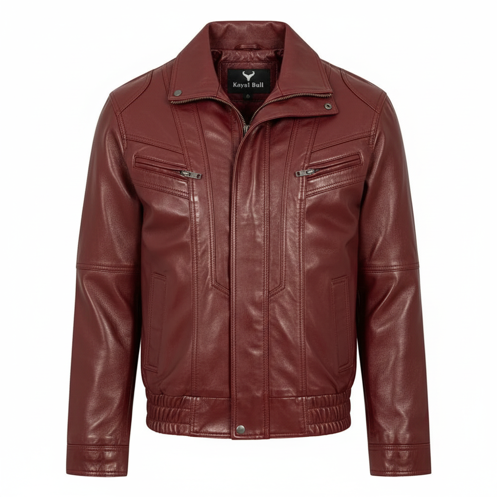 Men's Tan Brown Genuine Leather Motorcycle Jacket – Bomber Fit
