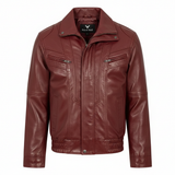 Men's Tan Brown Genuine Leather Motorcycle Jacket – Bomber Fit