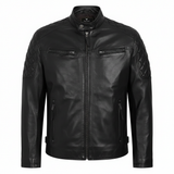 Men's Trendy Brown Genuine Leather Moto Jacket