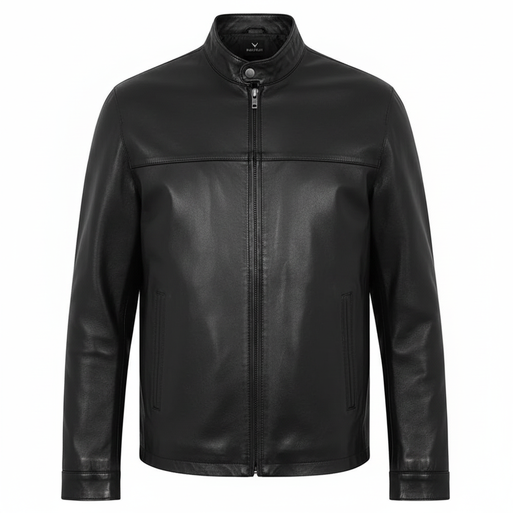 Men's Maroon Red Genuine Leather Motorcycle Jacket