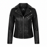 Women's 100% Genuine Leather Motorcycle Biker Jacket