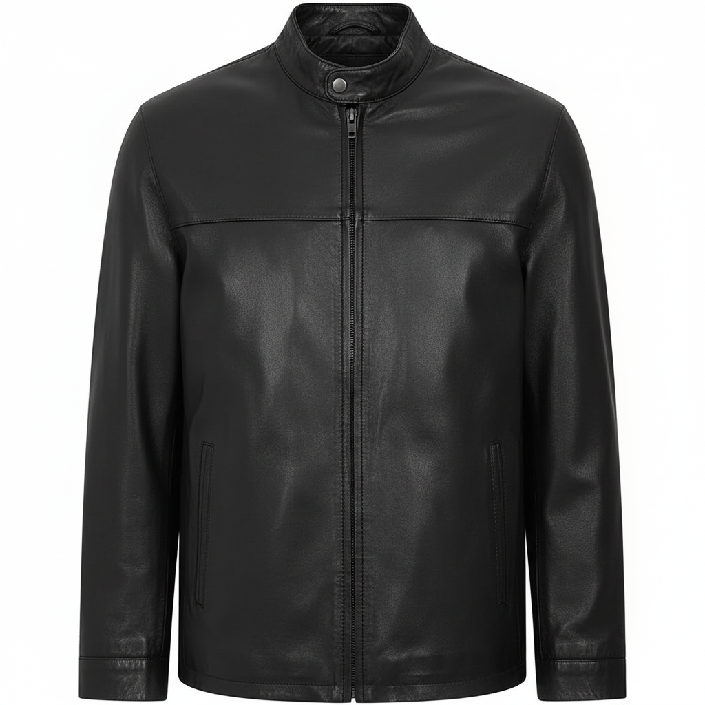 Men's Classic Green Genuine Leather Jacket