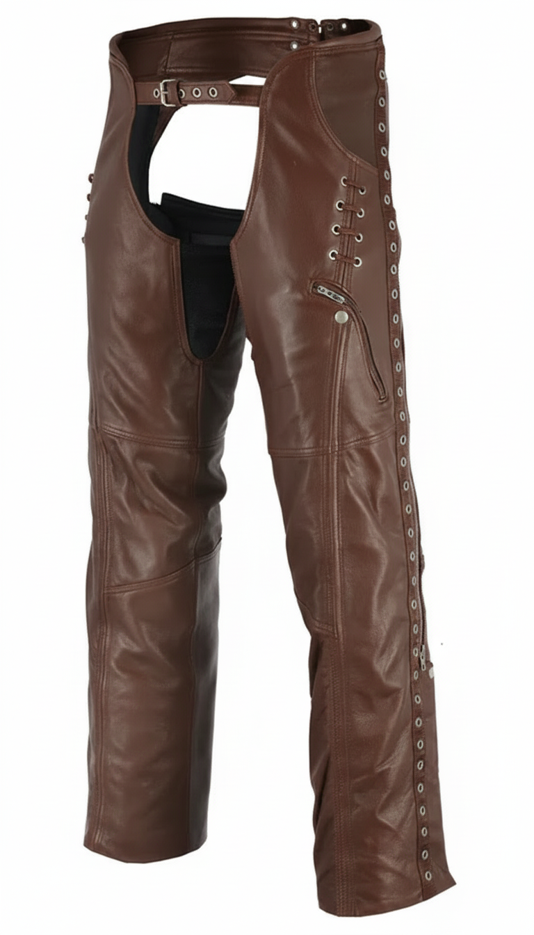 Iron Bound Women's Genuine Leather Motorcycle Chaps