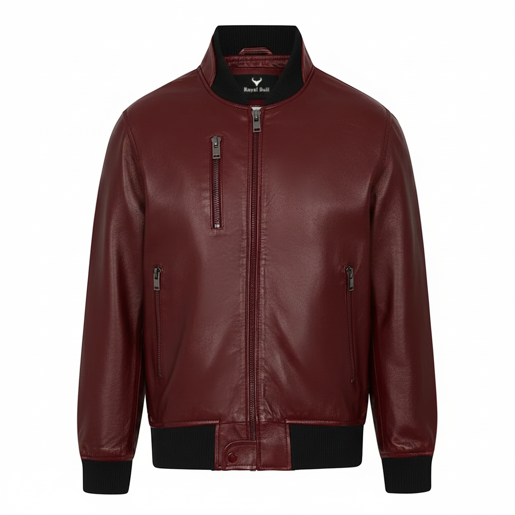 Men's Black Genuine Cowhide Leather Jacket