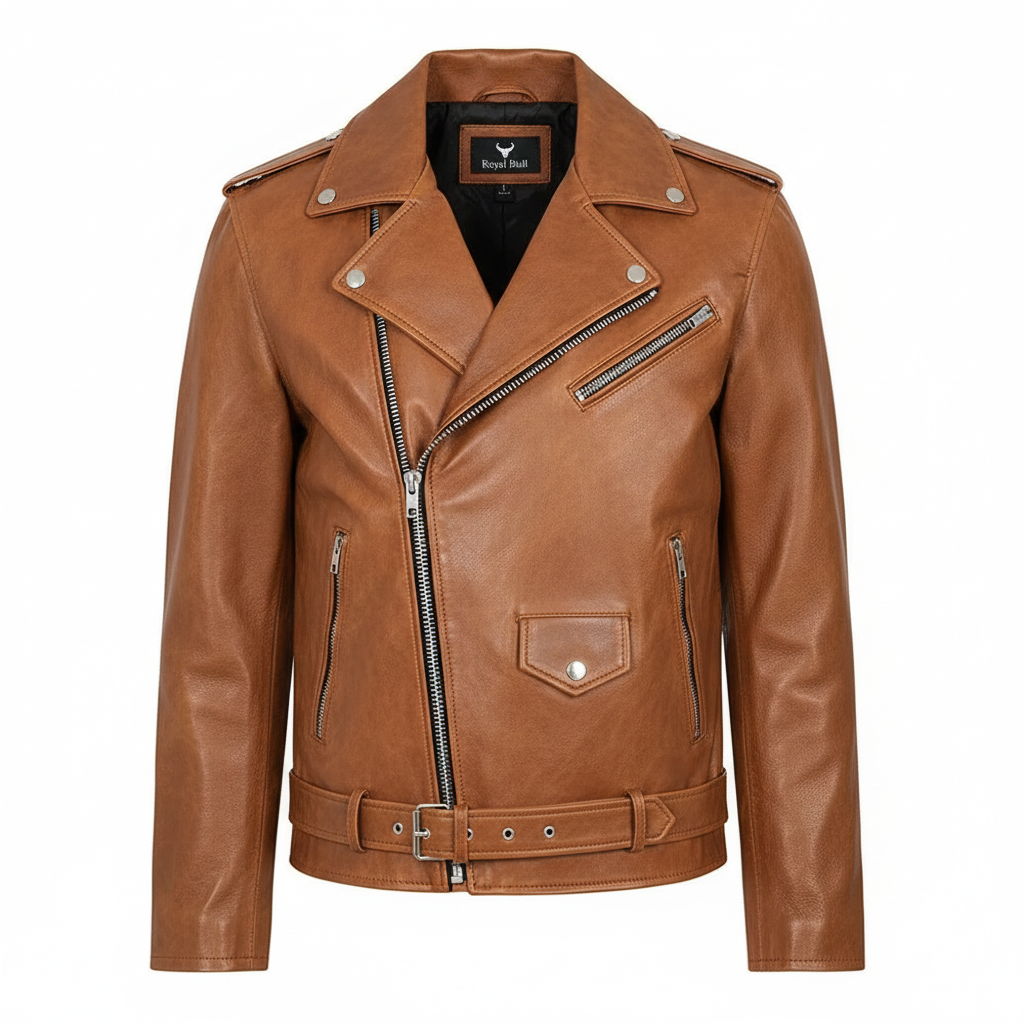 Men's Premium Red Genuine Leather Biker Jacket