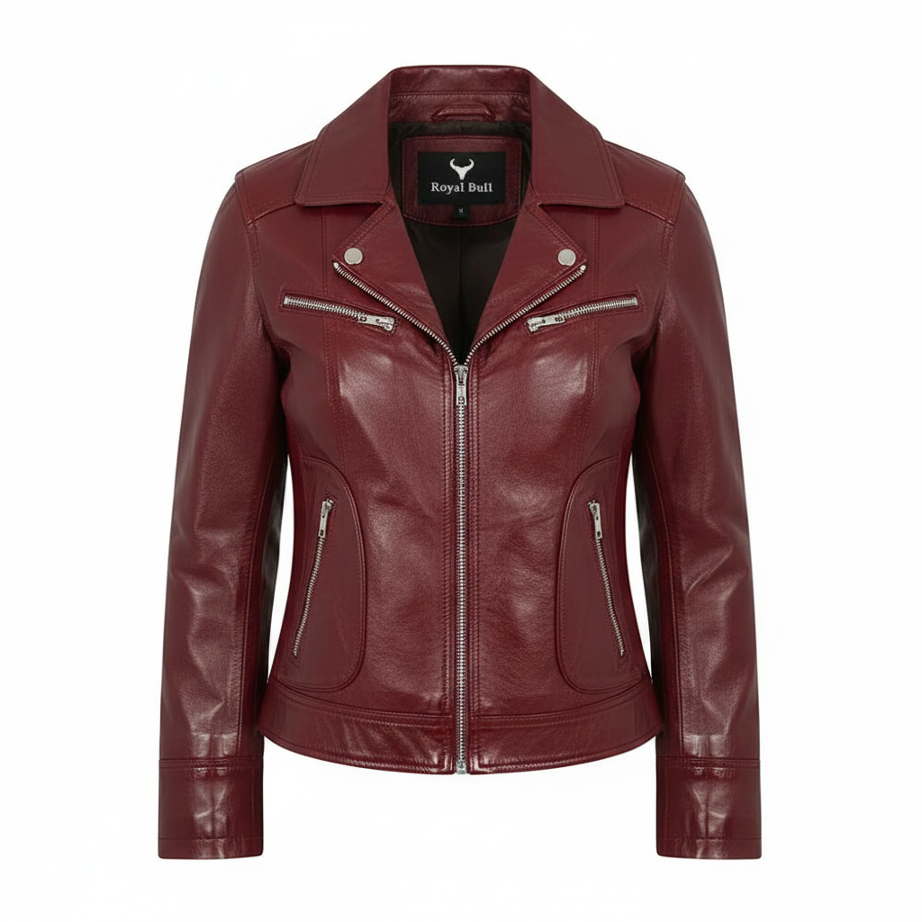 Women's Dark Brown Genuine Leather Motorcycle Jacket