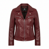 Women's Dark Brown Genuine Leather Motorcycle Jacket