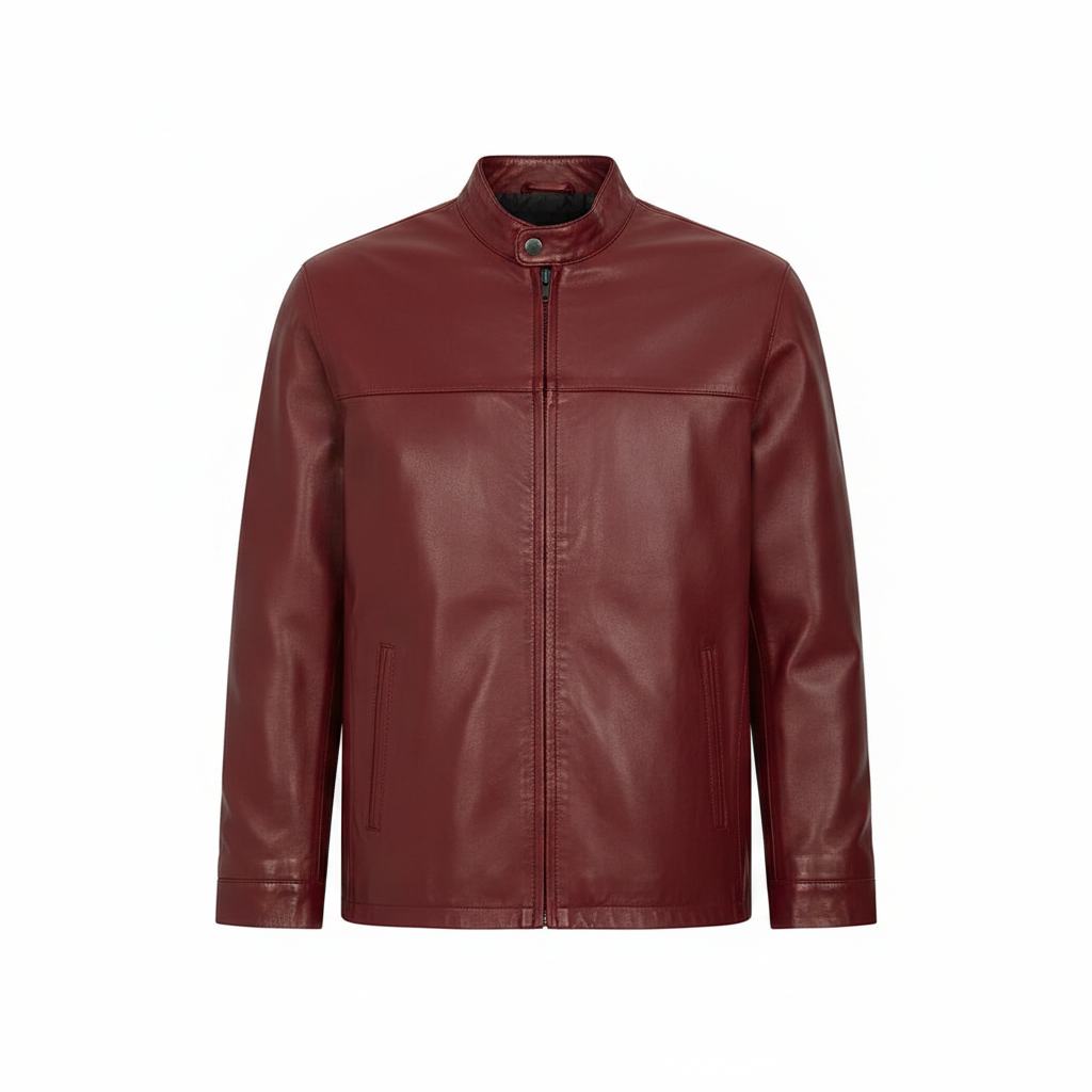 Men's Classic Green Genuine Leather Jacket