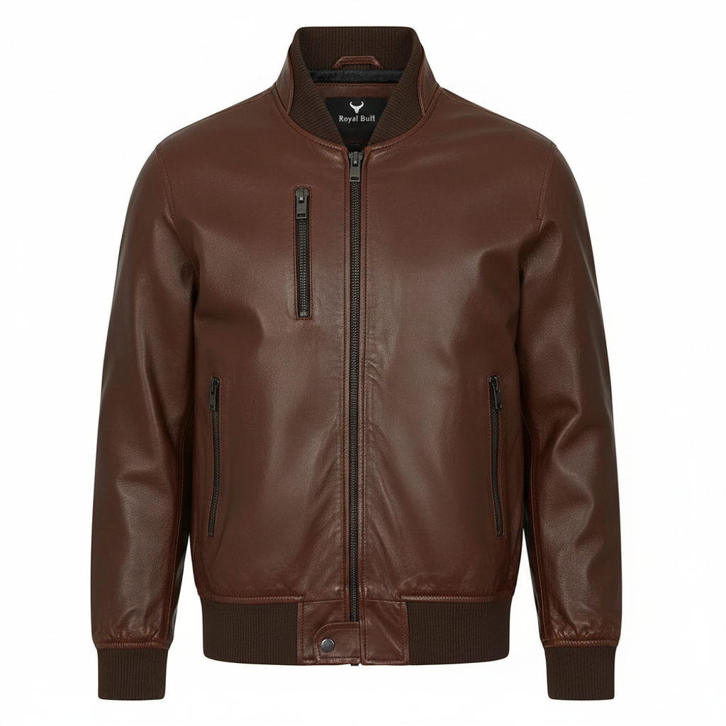 Men's Black Genuine Cowhide Leather Jacket