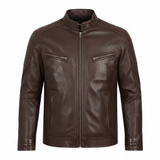 Men's Black Real Leather Biker Jacket – Refined Style