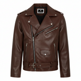 Men's White Genuine Leather Biker Jacket – Classic Design