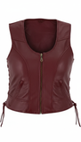 Women's Genuine Leather Motorcycle Vest