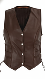 Women's Braided Genuine Leather Motorcycle Vest