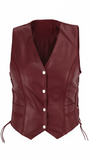 Women's Braided Genuine Leather Motorcycle Vest