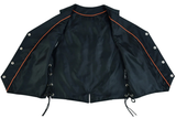 Women's Braided Genuine Leather Motorcycle Vest