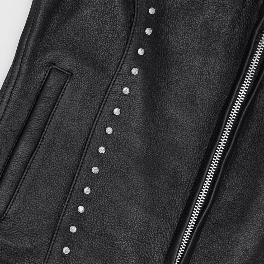 Women Genuine Leather Motorcycle Vest