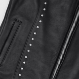 Women Genuine Leather Motorcycle Vest