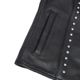 Women Genuine Leather Motorcycle Vest
