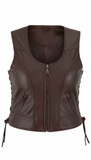 Women's Genuine Leather Motorcycle Vest