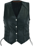 Women's Braided Genuine Leather Motorcycle Vest