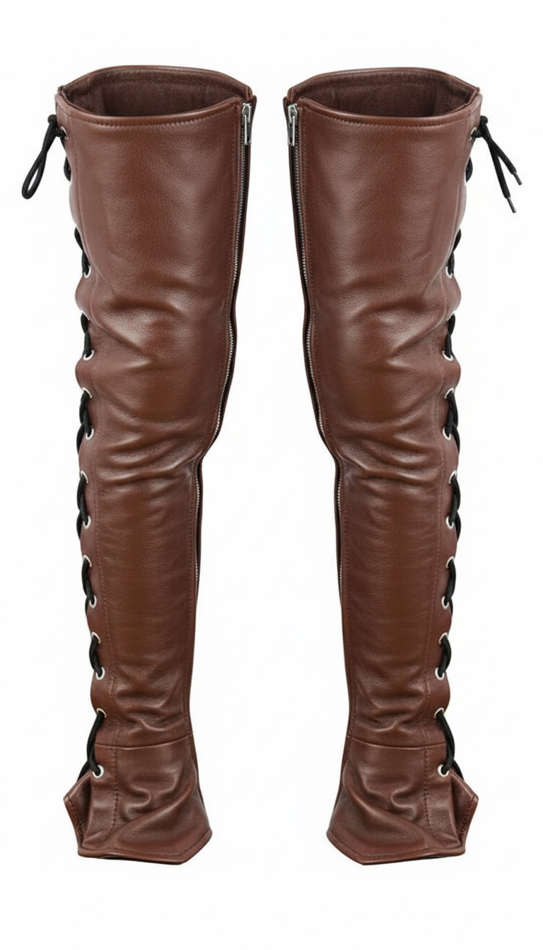 Women's Genuine Leather Motorcycle Leggings