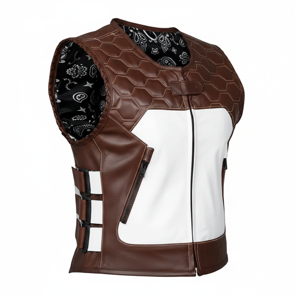 Women's Genuine Leather Motorcycle Vest