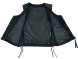 Women's Genuine Leather Motorcycle Vest