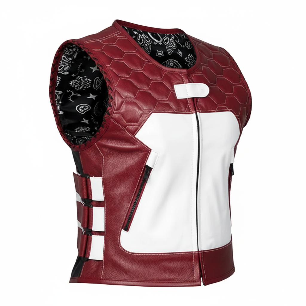 Women's Genuine Leather Motorcycle Vest