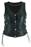 Women's Genuine Leather Motorcycle Vest
