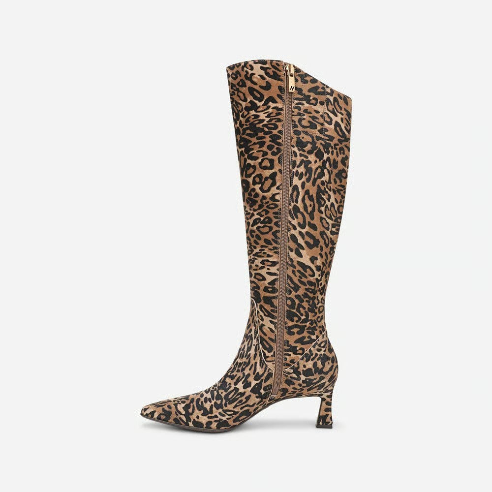 Women's Narrow Calf Genuine Leather Knee-High Dress Boots