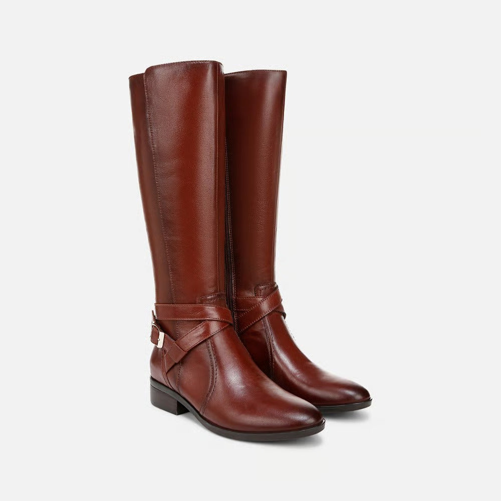 Women's Wide Calf Genuine Leather Riding Boots
