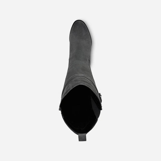 Women's Wide Calf Knee-High Genuine Leather Western Riding Boots