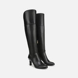 Yuko Women's Wide Calf Genuine Leather Knee-High Dress Boots