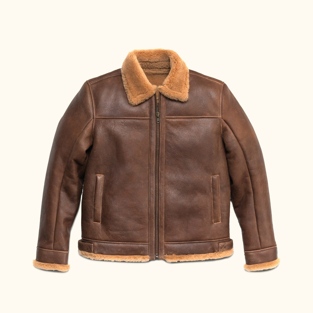 Shearling Leather Bomber Jacket