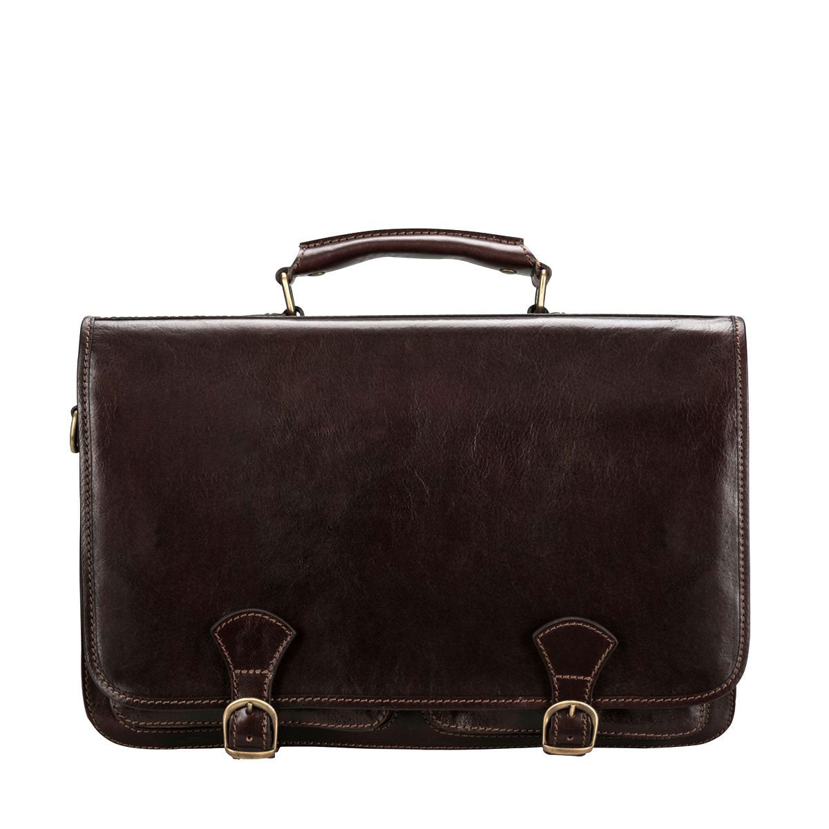 The Royal Vault Handmade Genuine Leather Briefcase Satchel Bag