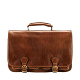 The Royal Vault Handmade Genuine Leather Briefcase Satchel Bag