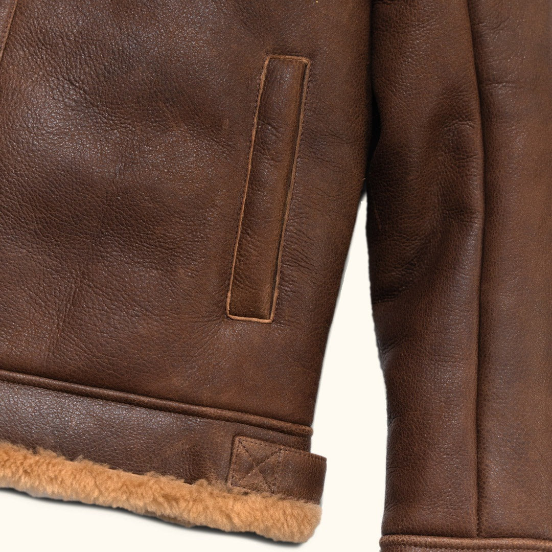 Shearling Leather Bomber Jacket