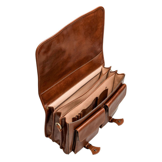 The Royal Vault Handmade Genuine Leather Briefcase Satchel Bag